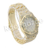 HIP HOP RAONHAZAE GOLD FINISHED LAB DIAMOND WATCH CUBAN CHAIN SET11 - Raonhazae