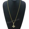 Sterling Silver .925 AAA Lab Diamond Freemason w/2.5mm 20" 24" Moon Cut Chain 46 - Raonhazae