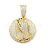 New Lab diamond Micro Pave JUMBO Praying Hands Pendant. - Raonhazae