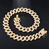 Hip Hop 20mm Gold Heavy Miami Prong Full Iced Paved Cuban Chain CZ Bling Rapper Necklaces