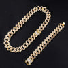 Hip Hop 20mm Gold Heavy Miami Prong Full Iced Paved Cuban Chain CZ Bling Rapper Necklaces