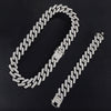 Hip Hop 20mm Gold Heavy Miami Prong Full Iced Paved Cuban Chain CZ Bling Rapper Necklaces
