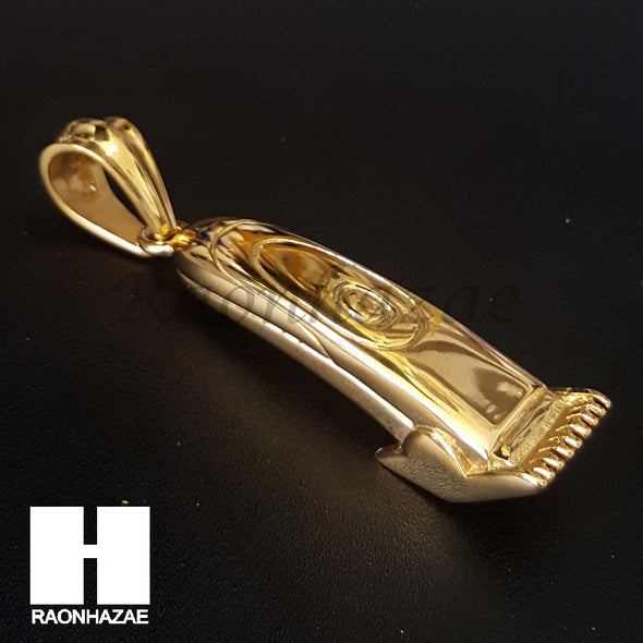 316L Stainless steel Gold Barber Clipper Trimmer Pendant SS017 - Raonhazae