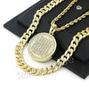 FULLY BLING ROUND CHARM ROPE CHAIN DIAMOND CUT CUBAN CHAIN NECKLACE G66 - Raonhazae