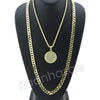 FULLY BLING ROUND CHARM ROPE CHAIN DIAMOND CUT CUBAN CHAIN NECKLACE G66 - Raonhazae