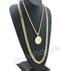 FULLY BLING ROUND CHARM ROPE CHAIN DIAMOND CUT CUBAN CHAIN NECKLACE G66 - Raonhazae