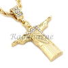 CHRIST REDEEMER PENDANT DIAMOND CUT 30" CUBAN ROPE CHAIN NECKLACE G47 - Raonhazae