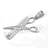 Lab diamond Micro Pave Barber Scissors / Comb Pendant w/ Miami Cuban Chain BR086 - Raonhazae