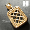 Mens 316L Stainless steel Gold Black Onyx Mini Pendant SS013 - Raonhazae