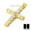 Sterling Silver .925 AAA Lab Diamond Jesus Cross w/2.5mm Moon Chain S30 - Raonhazae