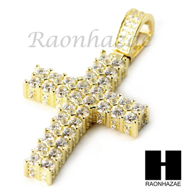 Sterling Silver .925 AAA Lab Diamond Cross 2.5mm Moon Cut Chain S02 - Raonhazae