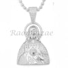 Sterling Silver .925 AAA Lab Diamond Jesus w/2.5mm 20" 24" Moon Cut Chain S45 - Raonhazae