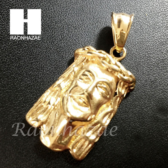 Mens Hip Hop Stainless steel Gold Jesus Face Pendant SS003 - Raonhazae