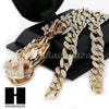 Men Praying Hands Holding Cross Pendant 30" Heavy Cuban Link Chain 43 - Raonhazae