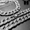 Rhodium PT 15mm 8.5" - 24" Miami Cuban Choker Chain Necklace Bracelet - Raonhazae