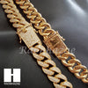 18K Gold Lab Diamond Cuban Link Chain 15mm Bling 24" 30" Necklace L01 - Raonhazae