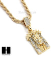 MEN JESUS FACE PRAYING HANDS 24" 30" ROPE CHAIN NECKLACES COMBO SET G38 - Raonhazae