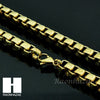 Men's 316L Stainless Steel Gold 8mm wide 24", 30" Heavy Box Chain Necklace BN01 - Raonhazae