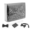 MENS MASONIC FREEMASON LODGE ATTIRE BOW TIE SILVER COMPASS HANKY SET W/ RING S1 - Raonhazae