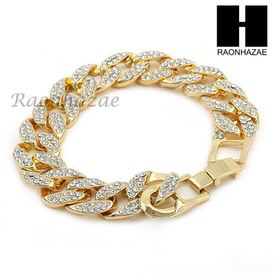 14k Gold PT 15mm 8.5" - 36" Miami Cuban Choker Chain Necklace Bracelet - Raonhazae