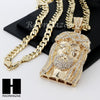 MEN LIL WAYNE JESUS FACE & DIAMOND CUT CUBAN 24" 30" 36" CHAIN NECKLACE - Raonhazae