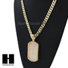 HIP HOP DOG TAG PAVE PENDANT DIAMOND CUT CUBAN LINK CHAIN NECKLACE N38 - Raonhazae