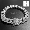 .925 Sterling Silver Gold Silver 14mm 8.5" Miami Cuban Bracelet L2 - Raonhazae