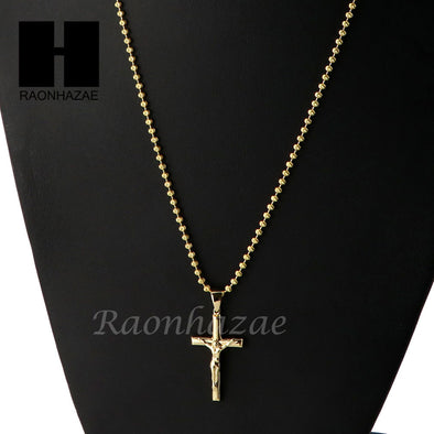 Sterling Silver .925 Christian Crucifix Cross w/ 2.5mm Moon Chain SS015 - Raonhazae