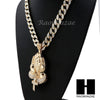 Men Praying Hands Holding Cross Pendant 30" Heavy Cuban Link Chain 43 - Raonhazae