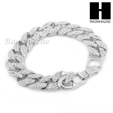 Rhodium PT 15mm 8.5" - 24" Miami Cuban Choker Chain Necklace Bracelet - Raonhazae