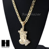 HIP HOP PRAYING HANDS PENDANT 20" 24" 30" CUBAN LINK CHAIN NECKLACE N37 - Raonhazae