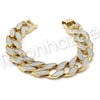 Hip Hop 14K Gold PT Luxury Big Face Watch Sandblast Bracelet Set F27G - Raonhazae