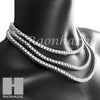 Silver Tennis Choker Necklace 1 Row Solitaire Lab Diamond 4.5mm Chain S - Raonhazae