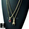 HIP HOP ELECTRIC PLUG / RED RUBY 24" BOX / CUBAN LINK CHAIN NECKLACES - Raonhazae