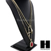 RUBY ANKH CROSS PENDANT 24" 30" ROPE BOX CUBAN CHAIN NECKLACE SET S05 - Raonhazae