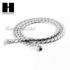 14k White Gold Finish Heavy 12mm Miami Cuban Link Chain Necklace Bracelet Set E - Raonhazae