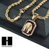 STAINLESS STEEL RUBY KING-TUT CZ PENDANT 24" ROPE CHAIN NECKLACE NP022 - Raonhazae