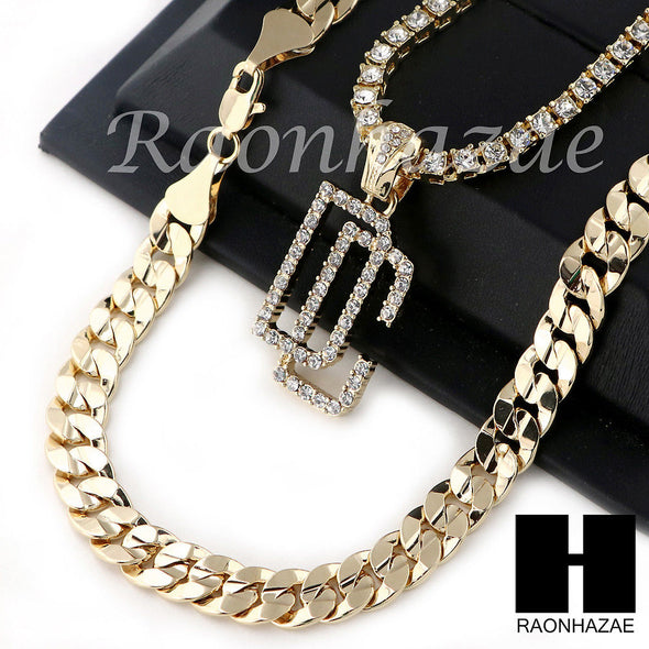 HIP HOP DREAM CHASERS TENNIS CHAIN DIAMOND CUT 30" CUBAN LINK CHAIN S58 - Raonhazae