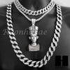 Nefertiti Pendant 16" Choker 18" Tennis 30" Miami Cuban Chain Set 18S - Raonhazae