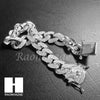 .925 Sterling Silver Gold Silver 14mm 8.5" Miami Cuban Bracelet L2 - Raonhazae