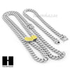 14k White Gold Finish 6mm Miami Cuban Link Chain Necklace Bracelet Various Set C - Raonhazae