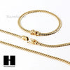 14k Gold Finish Heavy 5mm Miami Cuban Link Chain Necklace Bracelet Various Set D - Raonhazae