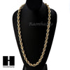 New Run Dmc 14k Yellow Gold Plated 12 to 20mm wide 30" Hollow Dookie Rope Chain - Raonhazae