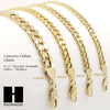 14K GOLD PLATED CONCAVE CUBAN NECKLACE CHAIN (6-10mm) w/ (8"/9"/24"/30"/36") - Raonhazae