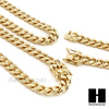 14k Gold Finish Heavy 6mm Miami Cuban Link Chain Necklace Bracelet Various Set C - Raonhazae