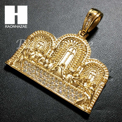 Mens Stainless steel Gold Last Supper Charm Pendant SS006 - Raonhazae