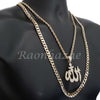 ALLAH CHARM ROPE CHAIN DIAMOND CUT 30" CUBAN CHAIN NECKLACE SET G48 - Raonhazae