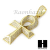 Sterling Silver .925 AAA Lab Diamond ANKH Cross 2.5mm Moon Chain SS010 - Raonhazae