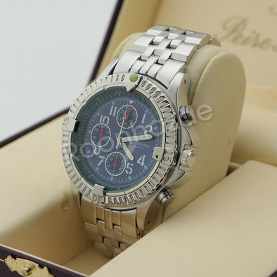 Silver PT Designer Bezel Metal Band Round Watch Diamond Cut Cuban Bracelet G91S - Raonhazae