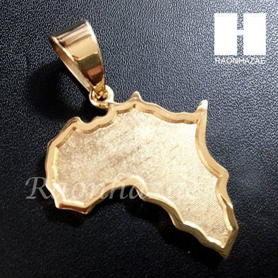 Mens 316L Stainless steel Gold Silver Africa Small map Pendant SS010 - Raonhazae